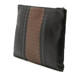 Intrecciato Trimmed Leather Clutch